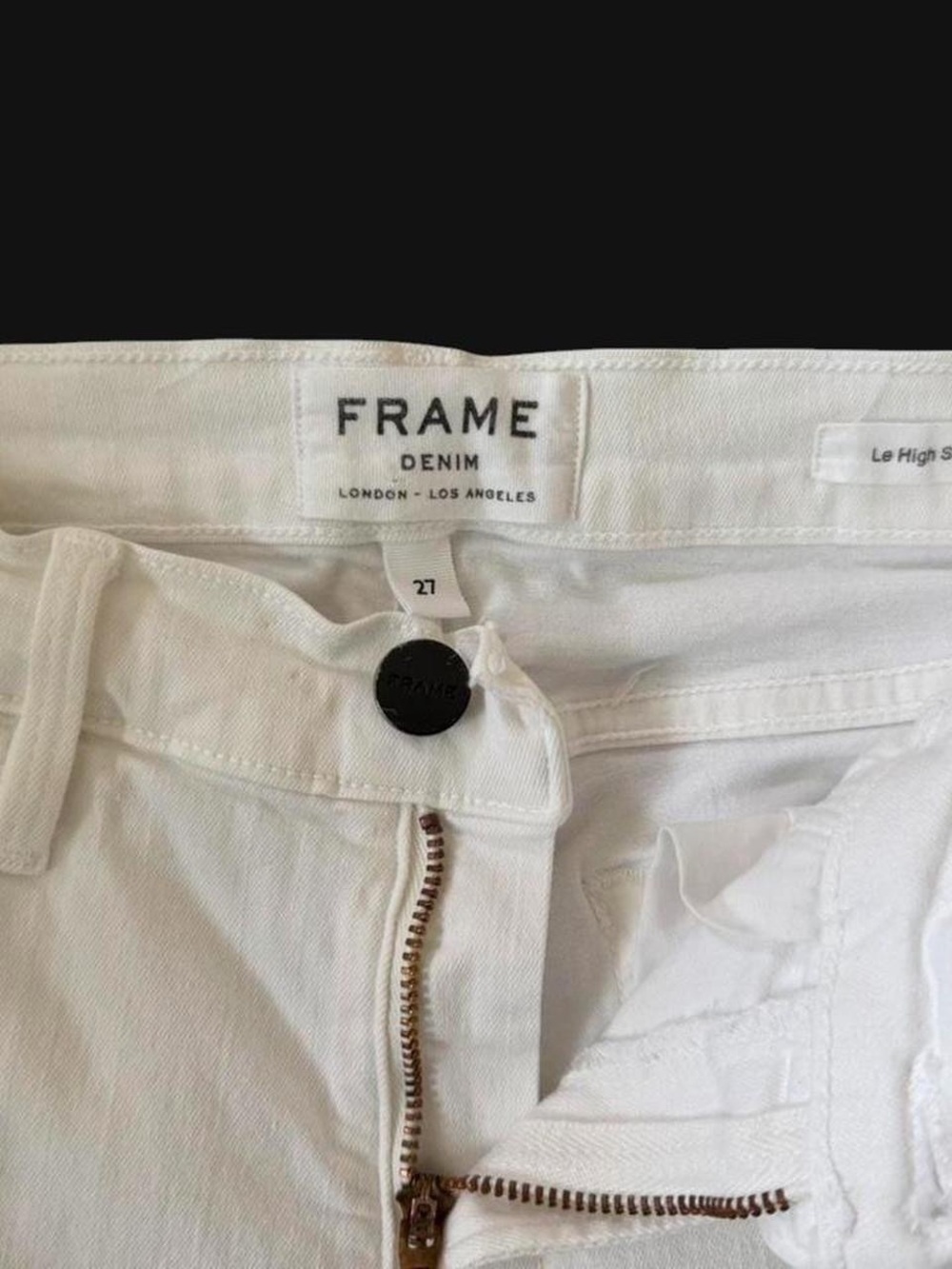Frame Denim White High-Rise Le High Straight Jeans Size 27